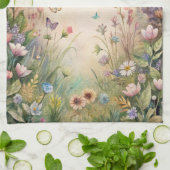 Meadow bloemen en vlinders theedoek (Gevouwen)