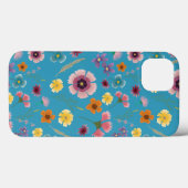 Meadow bloemen in blauwe iphone case (Achterkant (horizontaal))
