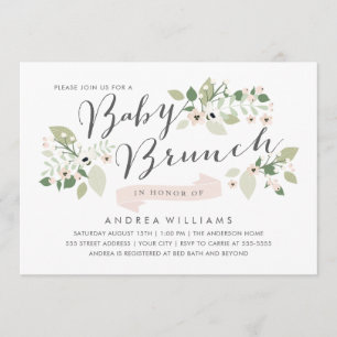 Meadow Blooms Baby Brunch Invite Kaart