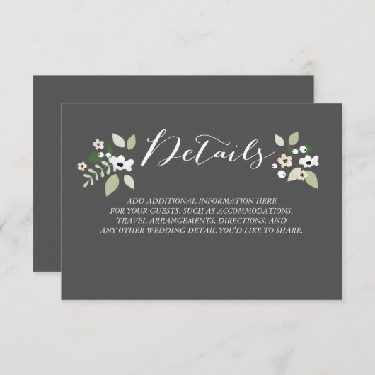 Meadow Blooms - Kaart met details (Voorkant / Achterkant)