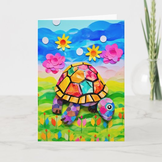 Meadow Blooms Schildpad: Schattigee Kinderen Verja Kaart (Voorkant)