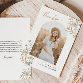 Meadow Botanicals Afstuderen Foto Dank u Bedankkaart