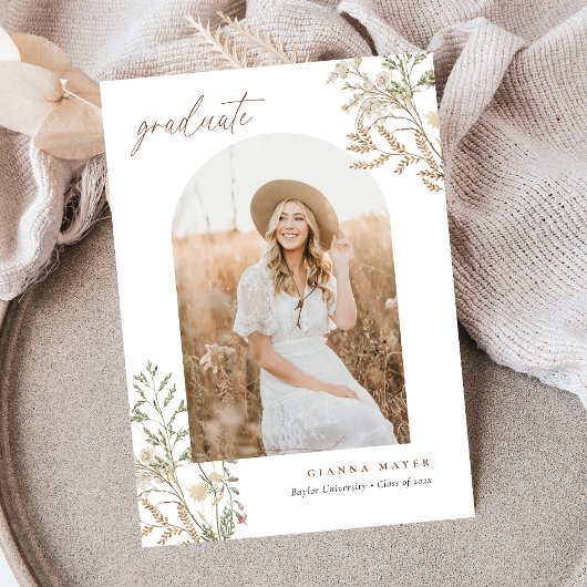Meadow Botanicals Afstuderen Invitation Kaart