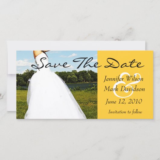 Meadow Bride Bewaar de datum Fotokaart Save The Date (Voorkant)