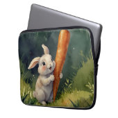 Meadow Bunny Dreams: Whimsical Electronics Bag Laptop Sleeve (Voorkant Links)