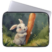 Meadow Bunny Dreams: Whimsical Electronics Bag Laptop Sleeve (Voorkant)