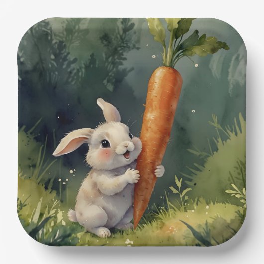 Meadow Bunny Dreams: Whimsical Paper Bord (Voorkant)