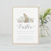 Meadow Bunny - Easter Brunch Invitation Kaart (Staand voorkant)