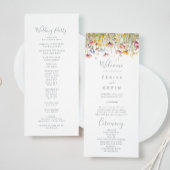 Meadow Colorful Fleur sauvage Wedding Programme de