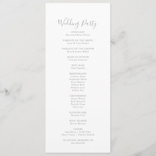 Meadow Colorful Fleur sauvage Wedding Programme de (Dos)