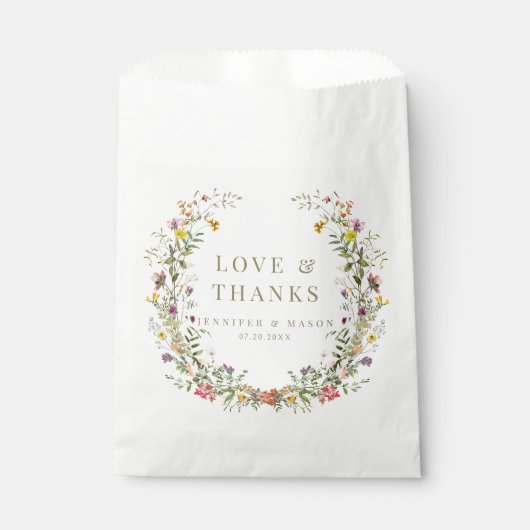 Meadow fleur sauvage mariage merci pour les sacs (Devant)