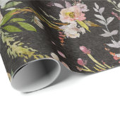 Meadow Floral - Black Gift Wrap Cadeaupapier (Rol Hoek)