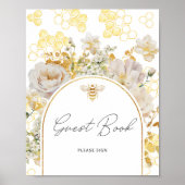 Meadow floral gold bee Poster du livre d'or (Devant)