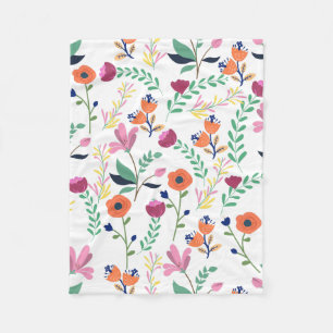 Meadow Floral van een moderne kleurrijke voorjaars Fleece Deken