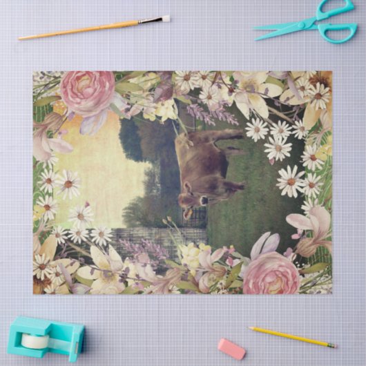 Meadow Flower Jersey Koe Tissuepapier (Craft)