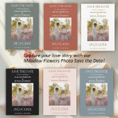 Meadow Flowers Blue Grey Foto Bewaar de datum Save The Date