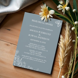 Meadow Flowers bruiloft repetitie diner Kaart