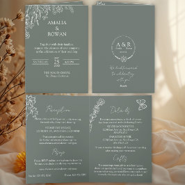 Meadow Flowers Sirocco Green All-in-One Wedding