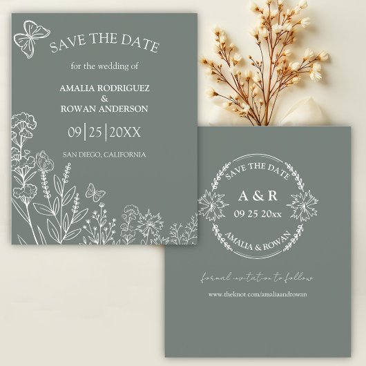 Meadow Flowers Sirocco Green Budget Opslaan van de