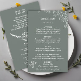 Meadow Flowers Sirocco Green Wedding Budget Menu