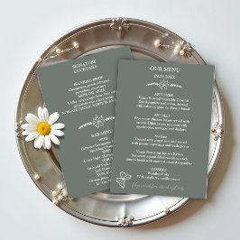Meadow Flowers Sirocco Green Wedding Menu
