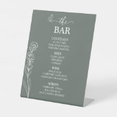 Meadow Flowers "The Bar" bruiloft Reclamebord Met Voetstuk (Voorkant)