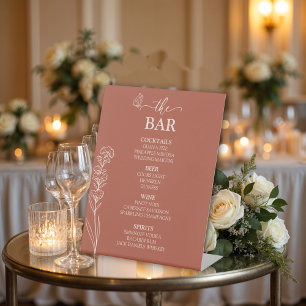 Meadow Flowers "The Bar" bruiloft Reclamebord Met Voetstuk