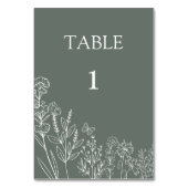 Meadow Flowers Trouwtafel Nummer Kaart (Voorkant)