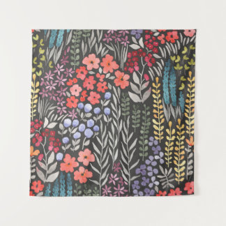 Meadow Flowers: Waterverf Bloemen Naadloos Wandkleed
