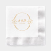 Meadow Flowers Wedding Monogram Folie Servetten (Voorkant)