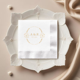 Meadow Flowers Wedding Monogram Folie Servetten