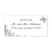 Meadow Flowers Wedding Retouradres Zelfinktende Stempel (Design)