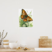 Meadow Fritillary Butterfly Art Print Poster (Keuken)