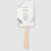 Meadow Groen en Goud Botanisch Lijst Bruiloft Handwaaier (Voorkant)