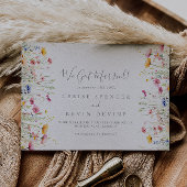 Meadow Kleurrijke Wildflower Elopement Aankondiging