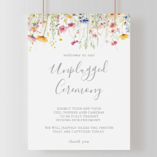 Meadow Kleurrijke Wildflower Unplugged Ceremony Poster