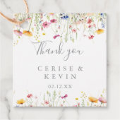 Meadow Kleurrijke Wildflower Wedding Bedankjes Labels (Voorkant)