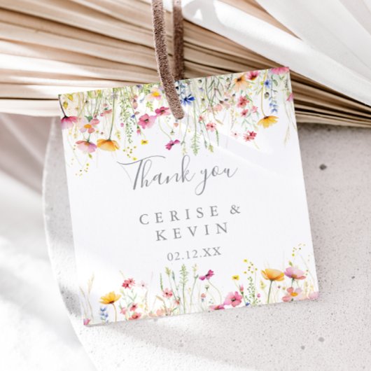 Meadow Kleurrijke Wildflower Wedding Bedankjes Labels