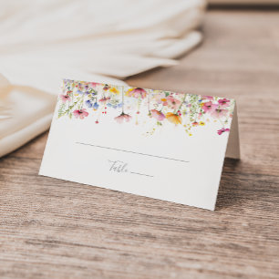 Meadow Kleurrijke Wildflower Wedding Place Card