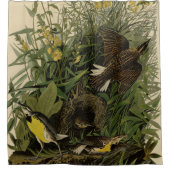 Meadow Lark van de Amerikaanse vogels van Audubon Douchegordijn (Voorkant)