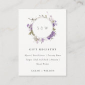 Meadow Lila Bloemenkrans Wedding Gift Registry Informatiekaartje (Voorkant)