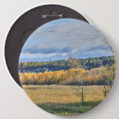 Meadow met Aspens Ronde Button 6,0 Cm (Voorkant /achterkant)