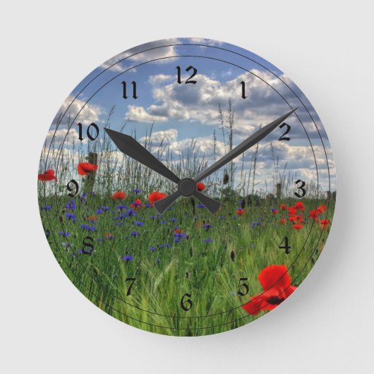 Meadow met Wildbloemen Ronde Klok (Voorkant)