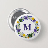 Meadow Monogram - Aangepaste Lavendel Ronde Button 5,7 Cm (Voorkant /achterkant)