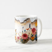 Meadow Morning Mug : 3D Fleur sauvage Edition (Devant droit)