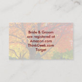 Meadow of Love Feuilles d'automne Mariage Carte d' (Dos)