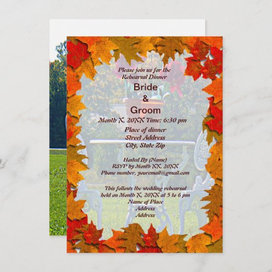 Meadow of Love Rehearsal Dinner Invitation Kaart (Voorkant / Achterkant)