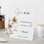 Meadow Open Bar Bruiloft Drinken Bar Teken Reclamebord Met Voetstuk (Insitu)