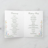 Meadow Pastel Franse Roos huwelijksceremonie Programma (Binnen)
