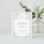 Meadow Pastel Franse Rozen Bedankt Briefkaart (Staand voorkant)